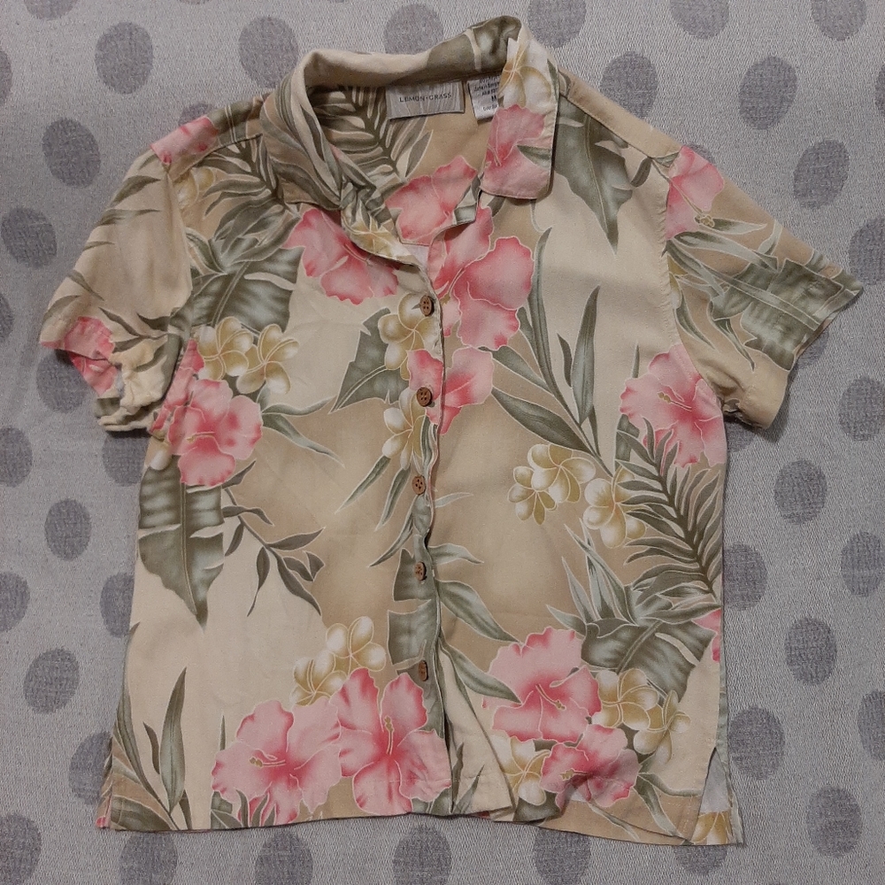 Beige & Pink Tropical Shirt